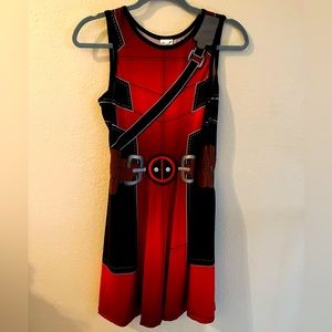 Red and Black Sleeveless Dress